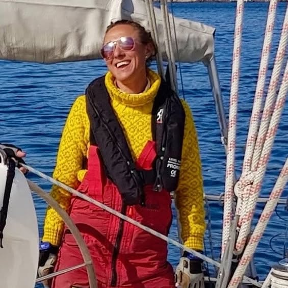 Tina hiking with her children